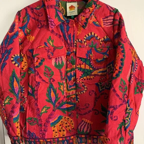 Farm Rio Mixed Prints Tapestry Reversible Jacket - Picture 1 of 15